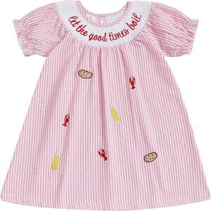 Lot of Four Brand New baby & girl holiday outfits embroidered/ smocked